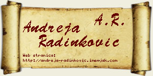 Andreja Radinković vizit kartica